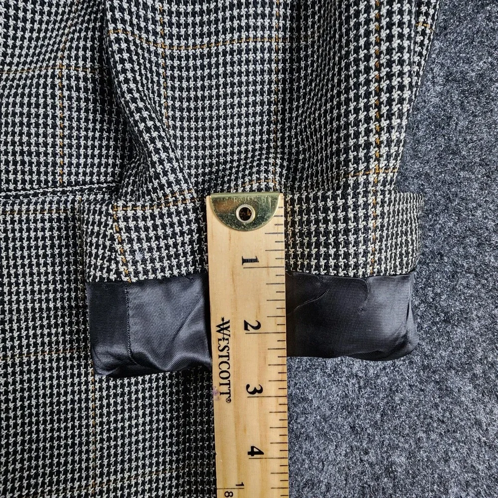 Jos. A. Bank Sport Coat Mens 48R Brown Silk Wool Houndstooth Windowpane Blazer